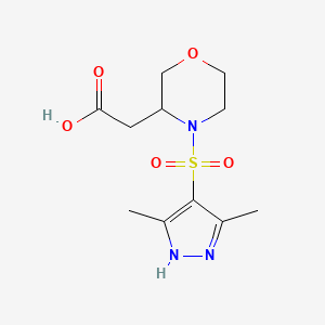 2-[4-[(3,5-dimethyl-1H-pyrazol-4-yl)sulfonyl]morpholin-3-yl]acetic acid