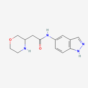 molecular formula C13H16N4O2 B7602291 N-(1H-indazol-5-yl)-2-morpholin-3-ylacetamide 