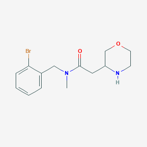 molecular formula C14H19BrN2O2 B7602299 N-[(2-bromophenyl)methyl]-N-methyl-2-morpholin-3-ylacetamide 