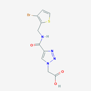 molecular formula C10H9BrN4O3S B7602340 2-[4-[(3-Bromothiophen-2-yl)methylcarbamoyl]triazol-1-yl]acetic acid 