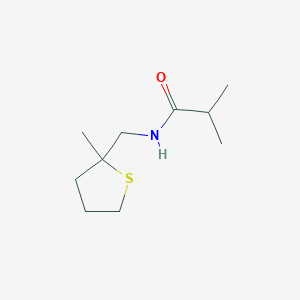 molecular formula C10H19NOS B7602367 2-methyl-N-[(2-methylthiolan-2-yl)methyl]propanamide 