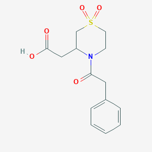 2-[1,1-Dioxo-4-(2-phenylacetyl)-1,4-thiazinan-3-yl]acetic acid