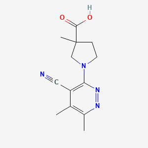 1-(4-Cyano-5,6-dimethylpyridazin-3-yl)-3-methylpyrrolidine-3-carboxylic acid