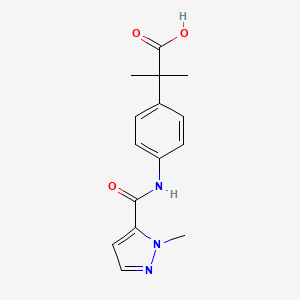 2-Methyl-2-[4-[(2-methylpyrazole-3-carbonyl)amino]phenyl]propanoic acid