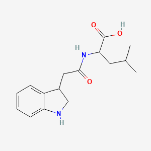 molecular formula C16H22N2O3 B7602413 2-[[2-(2,3-dihydro-1H-indol-3-yl)acetyl]amino]-4-methylpentanoic acid 