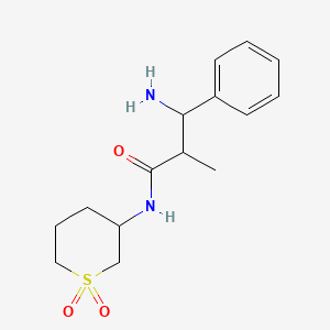 molecular formula C15H22N2O3S B7602453 3-amino-N-(1,1-dioxothian-3-yl)-2-methyl-3-phenylpropanamide 