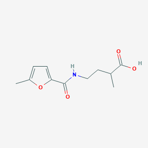 molecular formula C11H15NO4 B7602469 2-Methyl-4-[(5-methylfuran-2-carbonyl)amino]butanoic acid 