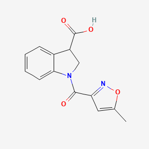 molecular formula C14H12N2O4 B7602473 1-(5-Methyl-1,2-oxazole-3-carbonyl)-2,3-dihydroindole-3-carboxylic acid 