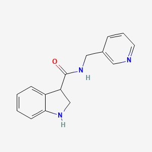 molecular formula C15H15N3O B7602477 N-(pyridin-3-ylmethyl)-2,3-dihydro-1H-indole-3-carboxamide 