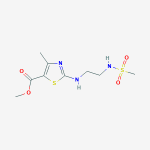 molecular formula C9H15N3O4S2 B7602508 Methyl 2-[2-(methanesulfonamido)ethylamino]-4-methyl-1,3-thiazole-5-carboxylate 