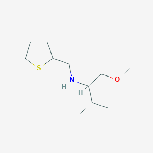 molecular formula C11H23NOS B7602516 1-methoxy-3-methyl-N-(thiolan-2-ylmethyl)butan-2-amine 