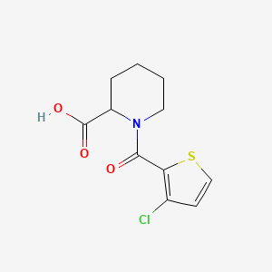 molecular formula C11H12ClNO3S B7602533 1-(3-Chlorothiophene-2-carbonyl)piperidine-2-carboxylic acid 