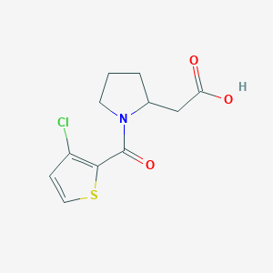 2-[1-(3-Chlorothiophene-2-carbonyl)pyrrolidin-2-yl]acetic acid