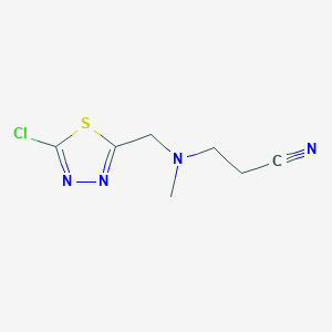 molecular formula C7H9ClN4S B7602551 3-[(5-Chloro-1,3,4-thiadiazol-2-yl)methyl-methylamino]propanenitrile 