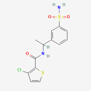 3-chloro-N-[1-(3-sulfamoylphenyl)ethyl]thiophene-2-carboxamide