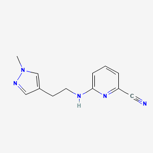 6-[2-(1-Methylpyrazol-4-yl)ethylamino]pyridine-2-carbonitrile