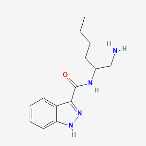 molecular formula C14H20N4O B7602592 N-(1-aminohexan-2-yl)-1H-indazole-3-carboxamide 