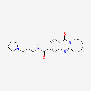 12-oxo-N-(3-pyrrolidin-1-ylpropyl)-6,7,8,9,10,12-hexahydroazepino[2,1-b]quinazoline-3-carboxamide