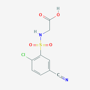 molecular formula C9H7ClN2O4S B7602649 2-[(2-Chloro-5-cyanophenyl)sulfonylamino]acetic acid 