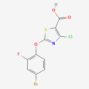 molecular formula C10H4BrClFNO3S B7602666 2-(4-Bromo-2-fluorophenoxy)-4-chloro-1,3-thiazole-5-carboxylic acid 