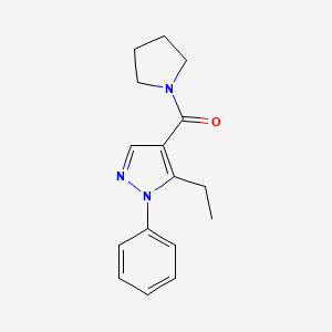 molecular formula C16H19N3O B7602669 (5-Ethyl-1-phenylpyrazol-4-yl)-pyrrolidin-1-ylmethanone 