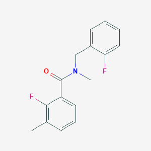 2-fluoro-N-[(2-fluorophenyl)methyl]-N,3-dimethylbenzamide