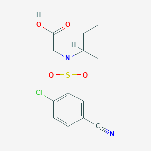 molecular formula C13H15ClN2O4S B7602718 2-[Butan-2-yl-(2-chloro-5-cyanophenyl)sulfonylamino]acetic acid 