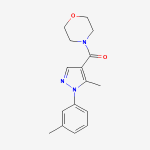 molecular formula C16H19N3O2 B7602738 [5-Methyl-1-(3-methylphenyl)pyrazol-4-yl]-morpholin-4-ylmethanone 