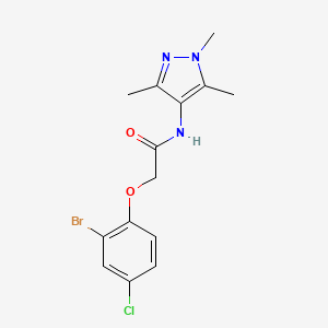 2-(2-bromo-4-chlorophenoxy)-N-(1,3,5-trimethylpyrazol-4-yl)acetamide