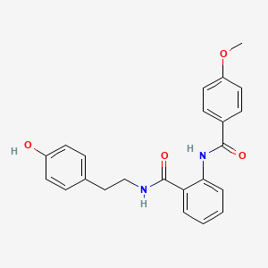 N-[2-(4-hydroxyphenyl)ethyl]-2-{[(4-methoxyphenyl)carbonyl]amino}benzamide