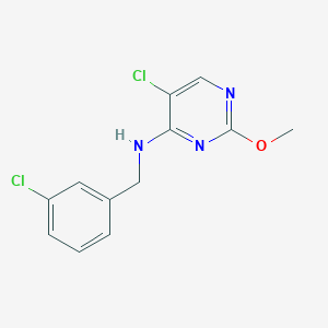 molecular formula C12H11Cl2N3O B7602776 5-chloro-N-[(3-chlorophenyl)methyl]-2-methoxypyrimidin-4-amine 