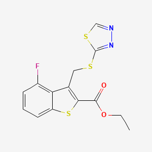 Ethyl 4-fluoro-3-(1,3,4-thiadiazol-2-ylsulfanylmethyl)-1-benzothiophene-2-carboxylate