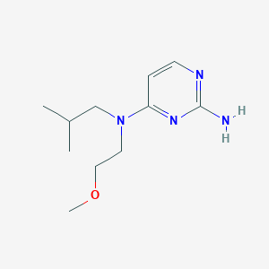 molecular formula C11H20N4O B7602800 4-N-(2-methoxyethyl)-4-N-(2-methylpropyl)pyrimidine-2,4-diamine 