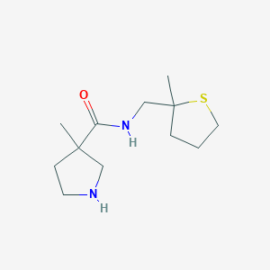 molecular formula C12H22N2OS B7602803 3-methyl-N-[(2-methylthiolan-2-yl)methyl]pyrrolidine-3-carboxamide 