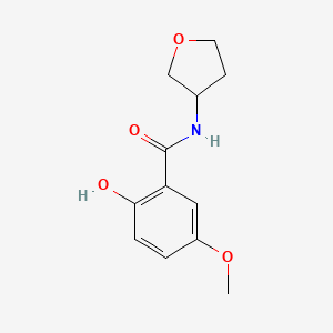 molecular formula C12H15NO4 B7602837 2-hydroxy-5-methoxy-N-(oxolan-3-yl)benzamide 