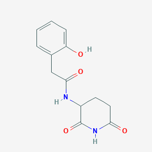 molecular formula C13H14N2O4 B7602844 N-(2,6-dioxopiperidin-3-yl)-2-(2-hydroxyphenyl)acetamide 