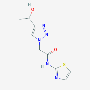 molecular formula C9H11N5O2S B7602854 2-[4-(1-hydroxyethyl)triazol-1-yl]-N-(1,3-thiazol-2-yl)acetamide 