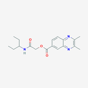 [2-Oxo-2-(pentan-3-ylamino)ethyl] 2,3-dimethylquinoxaline-6-carboxylate