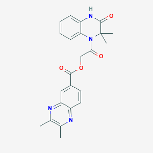 [2-(2,2-dimethyl-3-oxo-4H-quinoxalin-1-yl)-2-oxoethyl] 2,3-dimethylquinoxaline-6-carboxylate