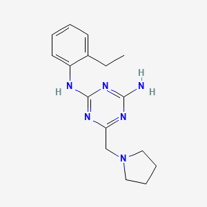 2-N-(2-ethylphenyl)-6-(pyrrolidin-1-ylmethyl)-1,3,5-triazine-2,4-diamine