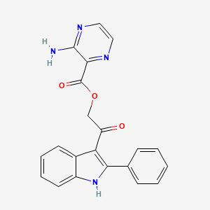 molecular formula C21H16N4O3 B7602927 2-氧代-2-(2-苯基-1H-吲哚-3-基)乙基-3-氨基吡嗪-2-羧酸酯 