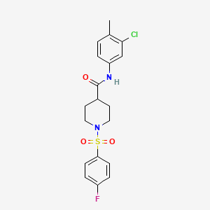 molecular formula C19H20ClFN2O3S B7602929 N-(3-chloro-4-methylphenyl)-1-[(4-fluorophenyl)sulfonyl]piperidine-4-carboxamide 