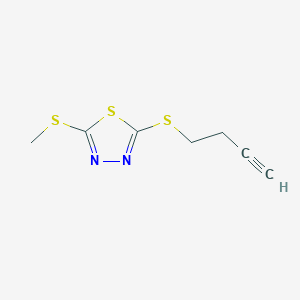 molecular formula C7H8N2S3 B7602949 2-But-3-ynylsulfanyl-5-methylsulfanyl-1,3,4-thiadiazole 