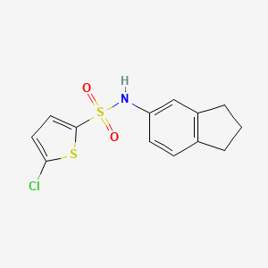 molecular formula C13H12ClNO2S2 B7602954 5-chloro-N-(2,3-dihydro-1H-inden-5-yl)thiophene-2-sulfonamide 