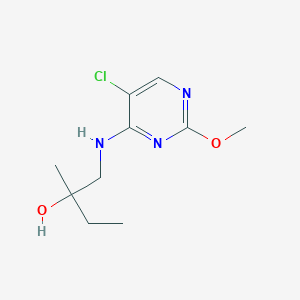 molecular formula C10H16ClN3O2 B7602979 1-[(5-Chloro-2-methoxypyrimidin-4-yl)amino]-2-methylbutan-2-ol 