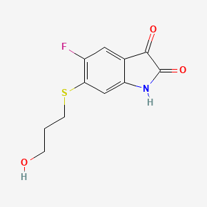 5-fluoro-6-[(3-hydroxypropyl)sulfanyl]-2,3-dihydro-1H-indole-2,3-dione