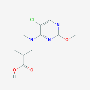 molecular formula C10H14ClN3O3 B7603001 3-[(5-Chloro-2-methoxypyrimidin-4-yl)-methylamino]-2-methylpropanoic acid 