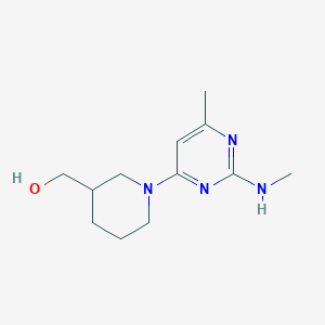 molecular formula C12H20N4O B7603045 [1-[6-Methyl-2-(methylamino)pyrimidin-4-yl]piperidin-3-yl]methanol 