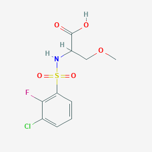 molecular formula C10H11ClFNO5S B7603114 2-[(3-Chloro-2-fluorophenyl)sulfonylamino]-3-methoxypropanoic acid 