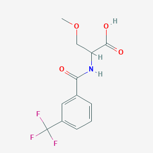 molecular formula C12H12F3NO4 B7603116 3-Methoxy-2-[[3-(trifluoromethyl)benzoyl]amino]propanoic acid 